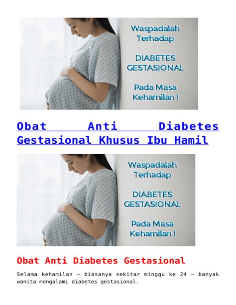 Obat Diabetes Gestasional untuk Ibu Hamil